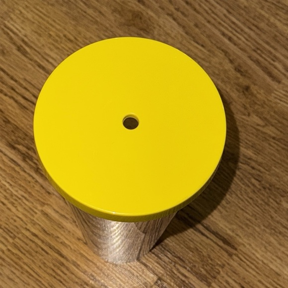 RARE! Starbucks Yellow Zebra Stripe Cold Cup Tumbler 24oz Venti NO STRAW w LID - Picture 4 of 12